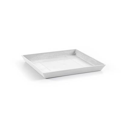 Ecopots Saucer Square - Pure White - 43 x H3,5 cm - Vierkante witte onderschotel