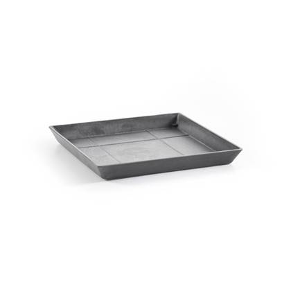 Ecopots Saucer Square - Grey - 28 x H3 cm - Vierkante grijze onderschotel