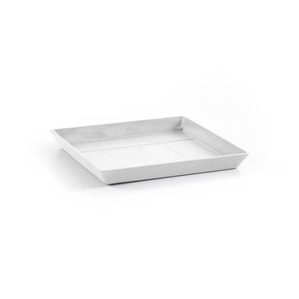 Ecopots Saucer Square - Pure White - 28 x H3 cm - Vierkante witte onderschotel