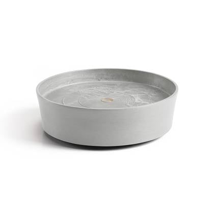 Ecopots Saucer Wheels - White Grey - Ø28,7 x H8,3 cm - Ronde witgrijze onderschotel op wielen