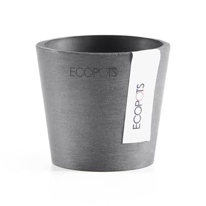 Ecopots Amsterdam 8 - Grey - Ø8 x H7 cm - Ronde grijze bloempot / plantenpot