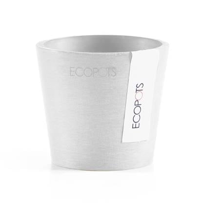 Ecopots Amsterdam 8 - Pure White - Ø8 x H7 cm - Ronde witte bloempot / plantenpot