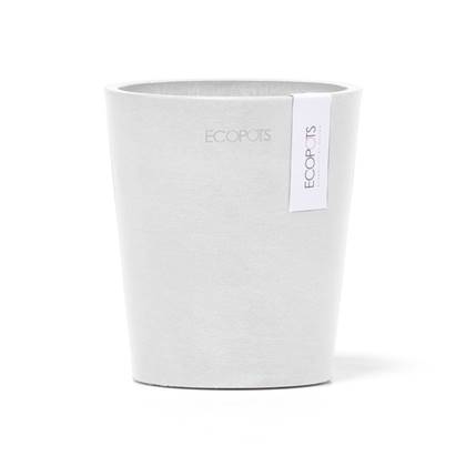 Ecopots Morinda Orchid 11 - Pure White - Ø11 x H12,5 cm - Ronde witte bloempot / plantenpot met waterreservoir