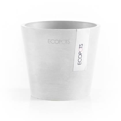 Ecopots Amsterdam 10,5 - Pure White - Ø10,5 x H9,2 cm - Ronde witte bloempot / plantenpot