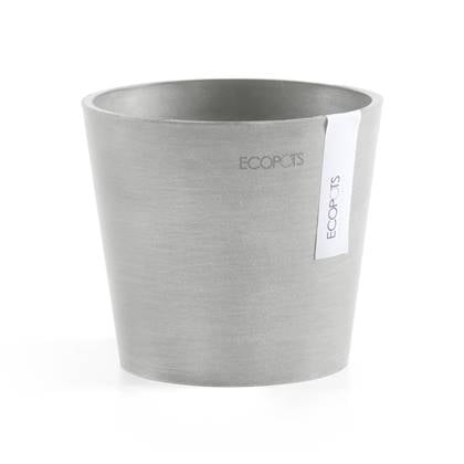 Ecopots Amsterdam 13 - White Grey - Ø13 x H11,4 cm - Ronde witgrijze bloempot / plantenpot