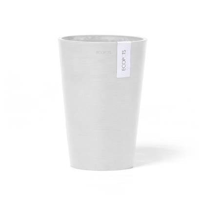 Ecopots Pisa 17,5 - Pure White - Ø17,8 x H25,2 cm - Ronde witte bloempot / plantenpot