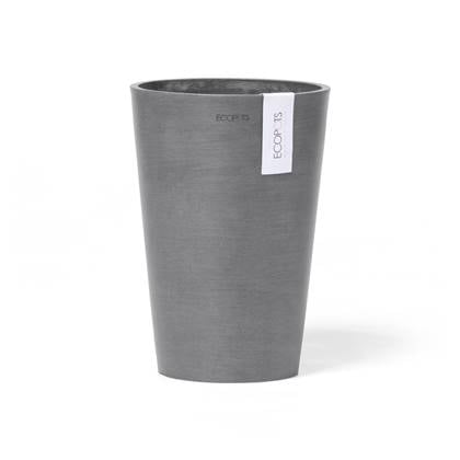 Ecopots Pisa 17,5 - Grey - Ø17,8 x H25,2 cm - Ronde grijze bloempot / plantenpot