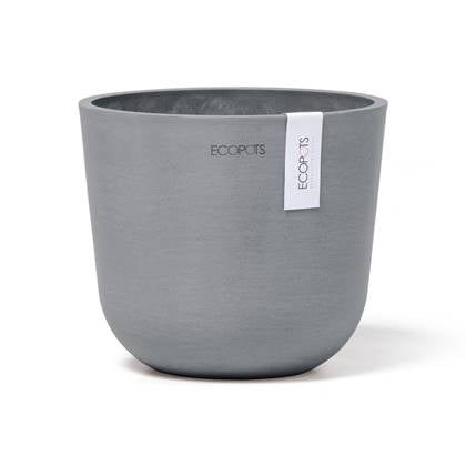 Ecopots Oslo Mini 16 - Blue Grey - Ø16 x H13,7 cm - Ronde blauwgrijze bloempot / plantenpot