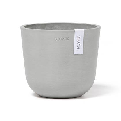 Ecopots Oslo Mini 16 - White Grey - Ø16 x H13,7 cm - Ronde witgrijze bloempot / plantenpot