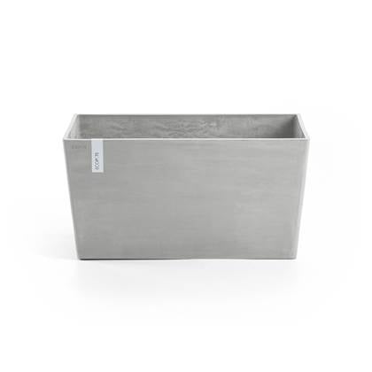 Ecopots Paris 60 - White Grey - 60 x 26,2 x H40,5 cm - Rechthoekige witgrijze bloempot / plantenbak