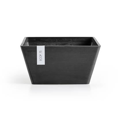 Ecopots Berlin 40 - Dark Grey - 41 x H18 cm - Vierkante donkergrijze bloempot / plantenbak