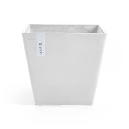 Ecopots Rotterdam 40 - Pure White - 40,1 x H35,5 cm - Vierkante witte bloempot / plantenbak