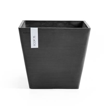 Ecopots Rotterdam 50 - Dark Grey - 50 x H43,5 cm - Vierkante donkergrijze bloempot / plantenbak