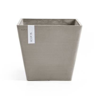 Ecopots Rotterdam 50 - Taupe - 50 x H43,5 cm - Vierkante taupe bloempot / plantenbak