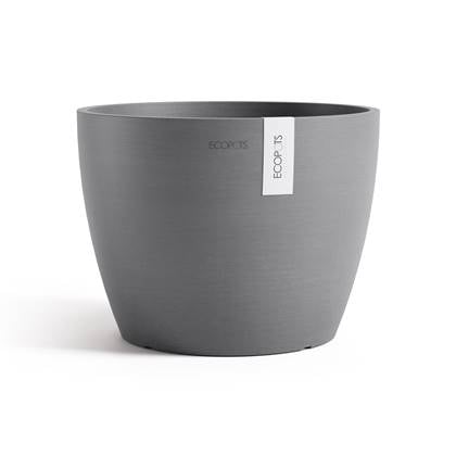 Ecopots Stockholm 31 - Grey - Ø31 x H23,5 cm - Ronde grijze bloempot / plantenpot