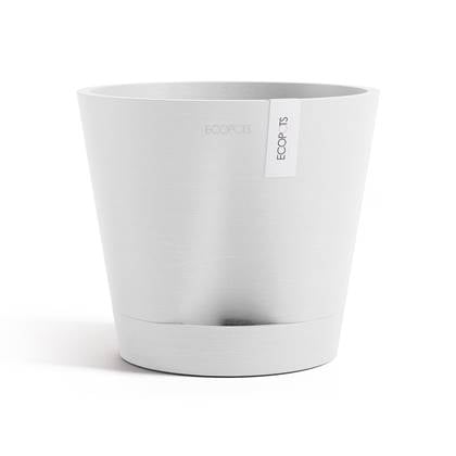 Ecopots Venice 2 20 - Pure White - Ø20,1 x H17,7 cm - Ronde witte bloempot / plantenpot met waterreservoir