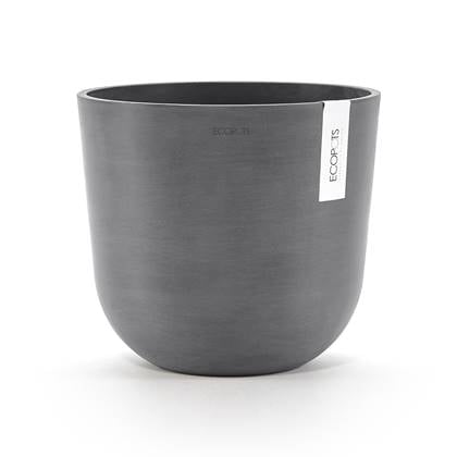 Ecopots Oslo 25 - Grey - Ø25 x H21,8 cm - Ronde grijze bloempot / plantenpot