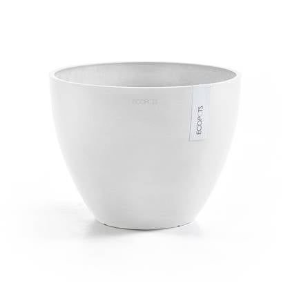 Ecopots Antwerp 30 - Pure White - Ø30,2 x H25 cm - Ronde witte bloempot / plantenpot