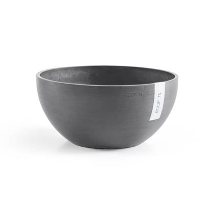 Ecopots Brussels 25 - Grey - Ø25 x H12 cm - Ronde grijze bloempot / plantenpot