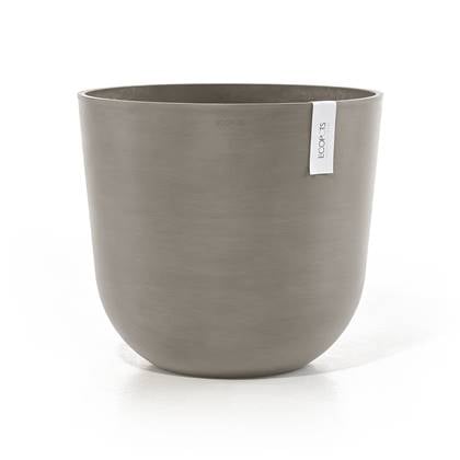 Ecopots Oslo 45 + Water Reservoir - Taupe - Ø45 x H39,4 cm - Ronde taupe bloempot / plantenpot met waterreservoir