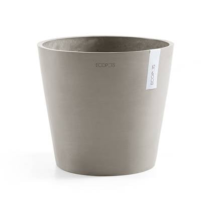 Ecopots Amsterdam 30 + Water Reservoir - Taupe - Ø30 x H25,9 cm - Ronde taupe bloempot / plantenpot met waterreservoir