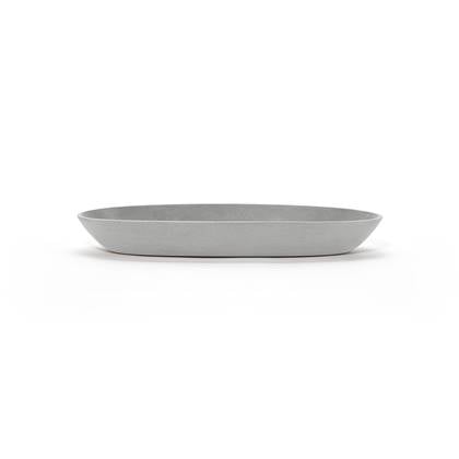 Ecopots Saucer Oval - White Grey - 25,6 x 11,7 x H3 cm - Ovalen witgrijze onderschotel