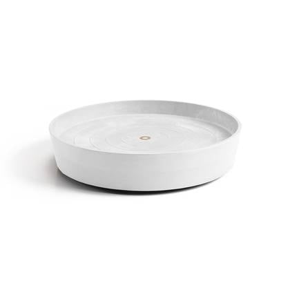 Ecopots Saucer Wheels - Pure White - Ø41,6 x H9 cm - Ronde witte onderschotel op wielen