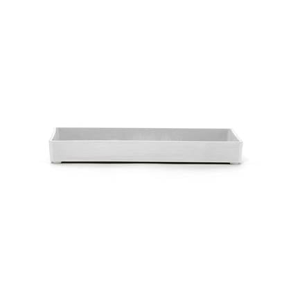 Ecopots Display Platter 25 - Pure White - 25 x 15 x H2,5 cm - Rechthoekige witte onderschotel