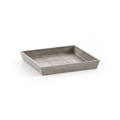 Ecopots Saucer Square - Taupe - 18 x H2,5 cm - Vierkante taupe onderschotel