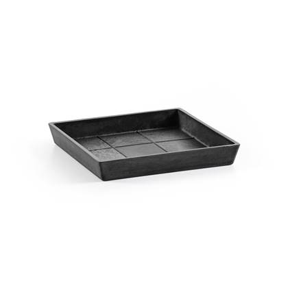 Ecopots Saucer Square - Dark Grey - 18 x H2,5 cm - Vierkante donkergrijze onderschotel