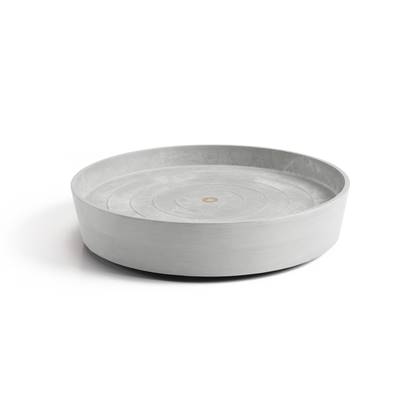 Ecopots Saucer Wheels - White Grey - Ø41,6 x H9 cm - Ronde witgrijze onderschotel op wielen