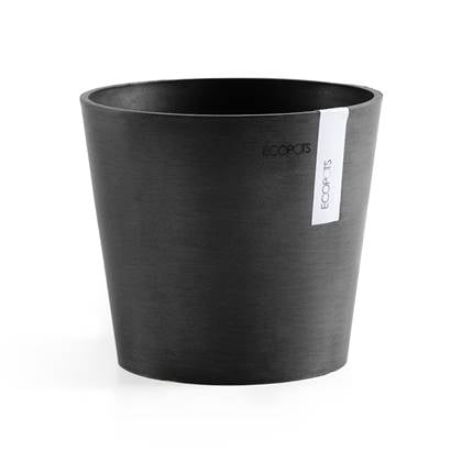 Ecopots Amsterdam 17 - Dark Grey - Ø17 x H14,7 cm - Ronde donkergrijze bloempot / plantenpot