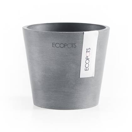 Ecopots Amsterdam 10,5 - Blue Grey - Ø10,5 x H9,2 cm - Ronde blauwgrijze bloempot / plantenpot