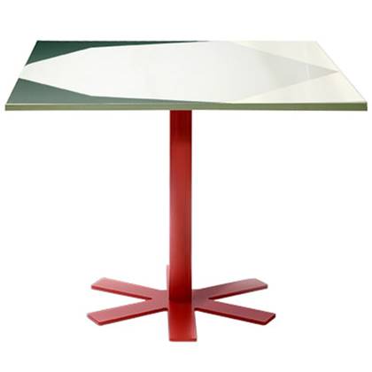 Petite Friture Parrot tafel 90x90 lichtgroen-donkergroen patroon