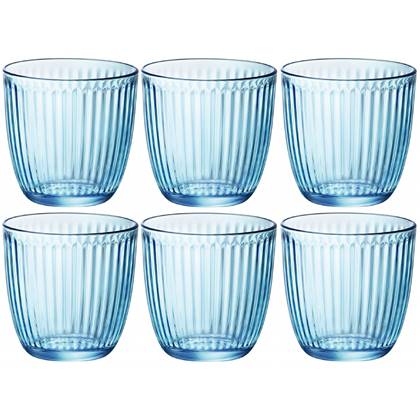 Bormioli Rocco Drinkglazen - 6x - - tumbler glas - 290 ml Blauw