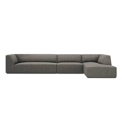 Windsor & Co Sao Hoekbank met Chaise Longue Rechts - 5-zits - Ribstof - Lichtgrijs