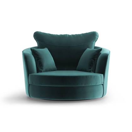 NADUVI Collection Vendôme Draaibare Fauteuil - Velvet - Turquoise