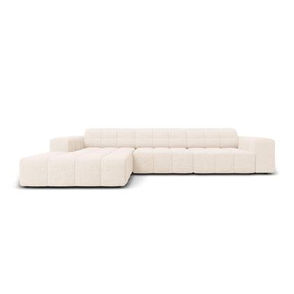 Cosmopolitan Design Chicago Hoekbank met Chaise Longue Links - Chenille - Crème