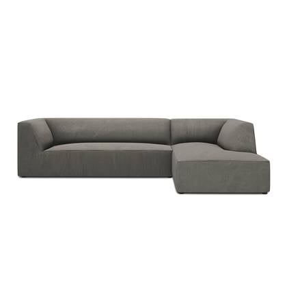 Windsor & Co Sao Hoekbank met Chaise Longue Rechts - 4-zits - Ribstof - Lichtgrijs