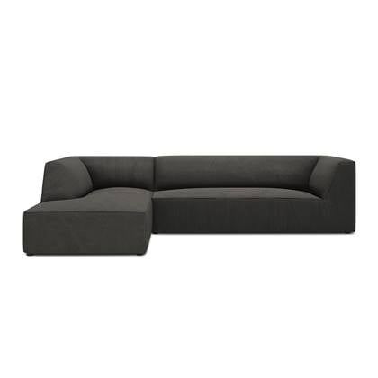 Windsor & Co Sao Hoekbank met Chaise Longue Links - 4-zits - Ribstof - Donkergrijs