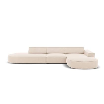 Micadoni 5-zits hoekbank Jodie velvet Chaise Longue rechts