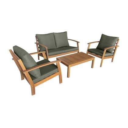 sweeek - Houten loungeset, ushuaïa, 4 zitplaatsen