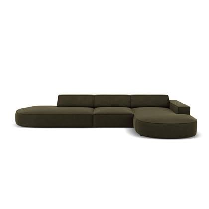 Micadoni 5-zits hoekbank Jodie velvet Chaise Longue rechts