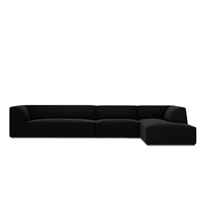 Windsor & Co Sao Hoekbank met Chaise Longue Rechts - 5-zits - Velvet - Zwart