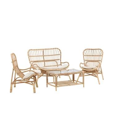 Rebellenclub Merit Loungeset - Naturel Rattan