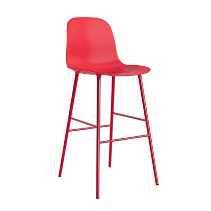 Normann Copenhagen Form Barkruk High 75 cm - Staal - Bright Red