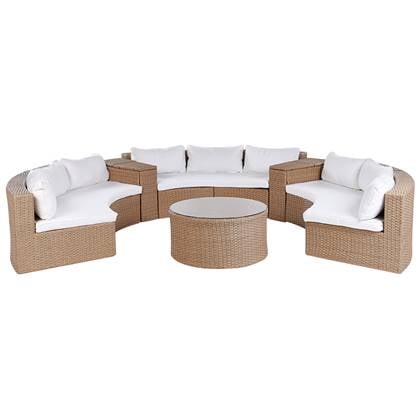 Beliani - SEVERO - Loungeset voor 9 - Zandbeige - PE rotan