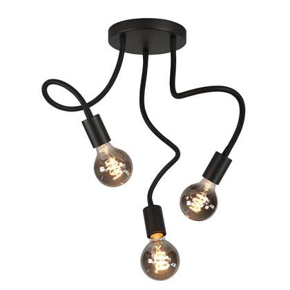 Highlight Plafondlamp Flex 3 lichts 50 cm E27 zwart