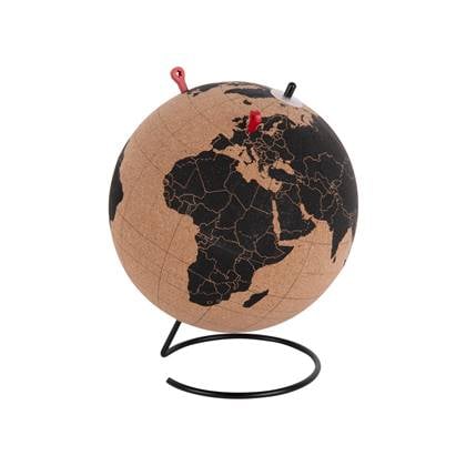 Present Time Ornament World Globe Large Zwart Ø20cm