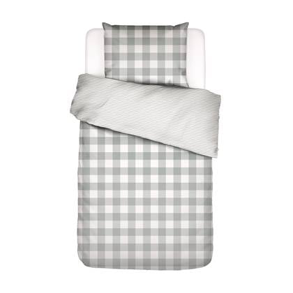 Essenza Chess Dekbedovertrek 140 x 220 cm - Dusty green Groen